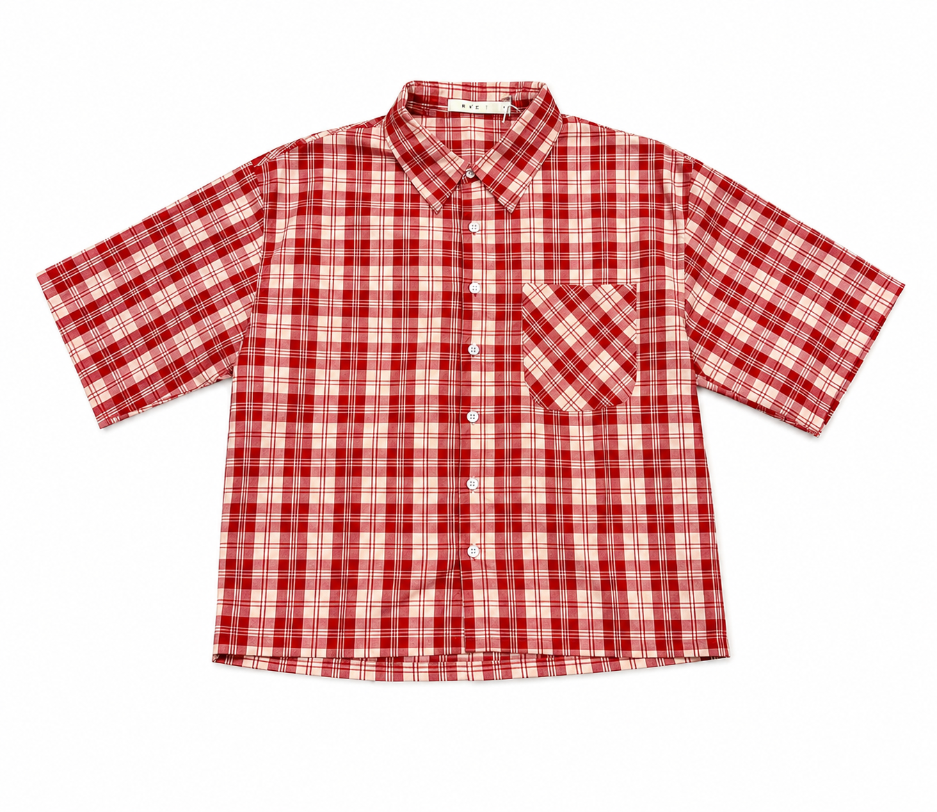 MNML Crop Flannel S/S Shirt Red