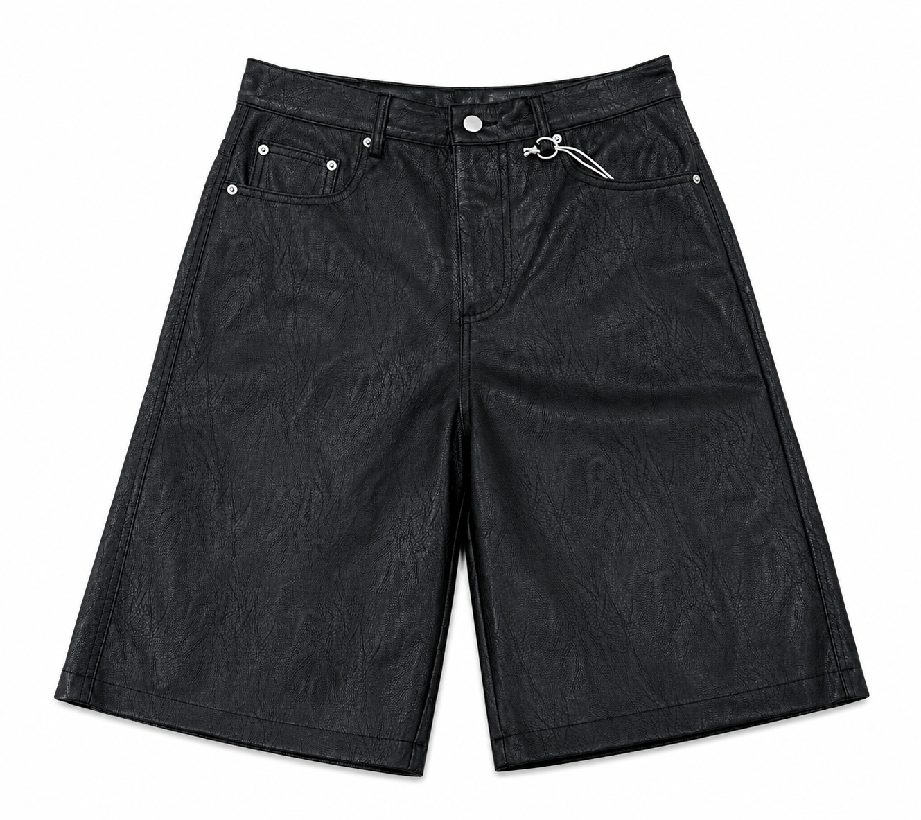 MNML Ultra Baggy Leather Shorts Black