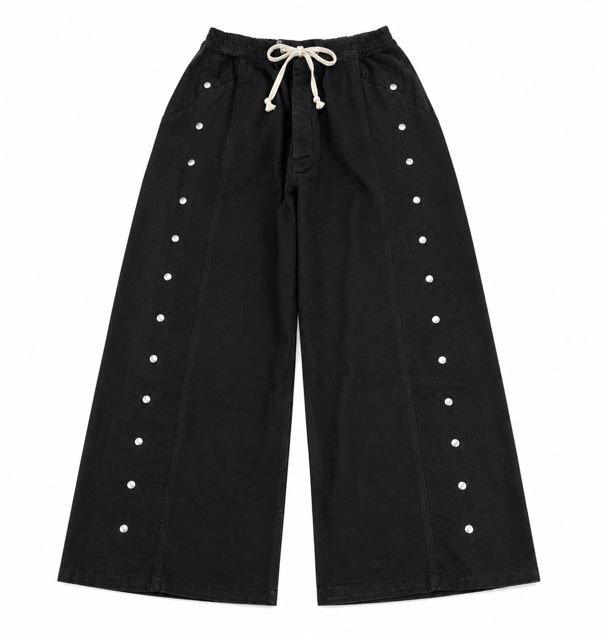 MNML Wide Panel Side Snap Pants Black