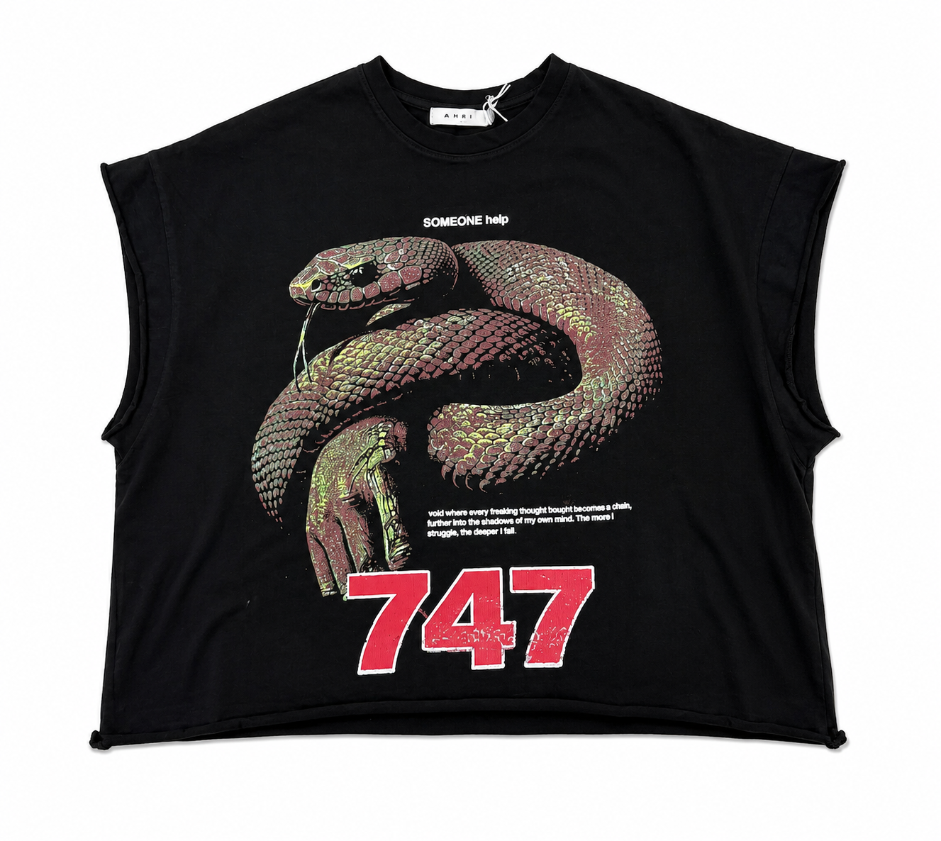 MNML Snake Cutoff Tee Vintage Black