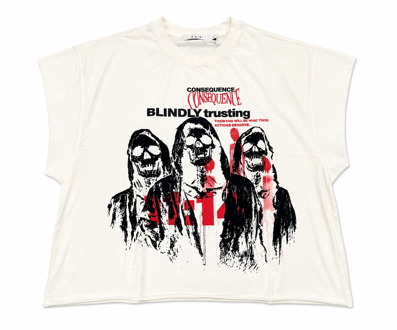 MNML Grim Cutoff Tee Off White