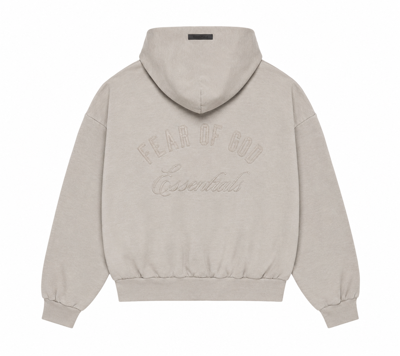 ESSENTIALS Embroidered Classic Full Zip Hoodie Gray