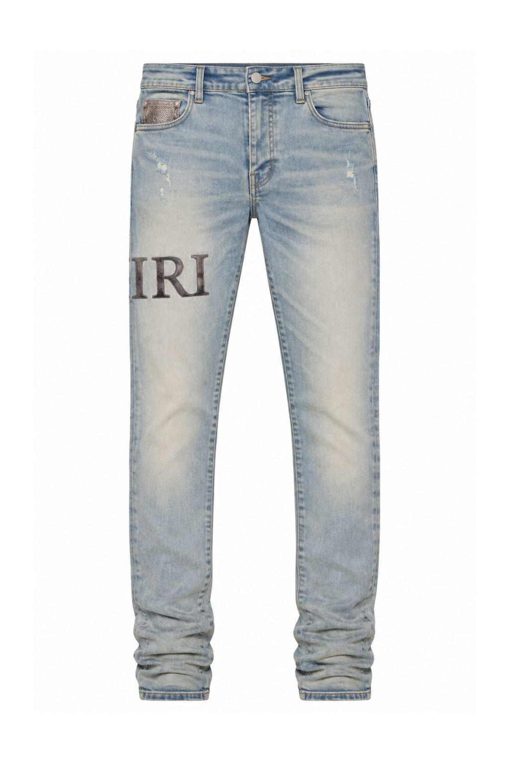 AMIRI Blue 'AMIRI' Snake Logo Skinny Jeans
