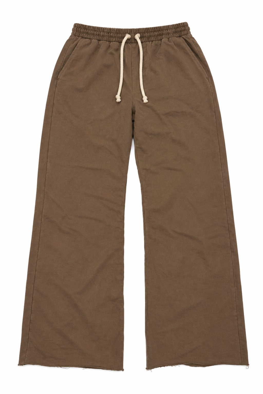 MNML Brown Raw Hem Sweatpants Brown