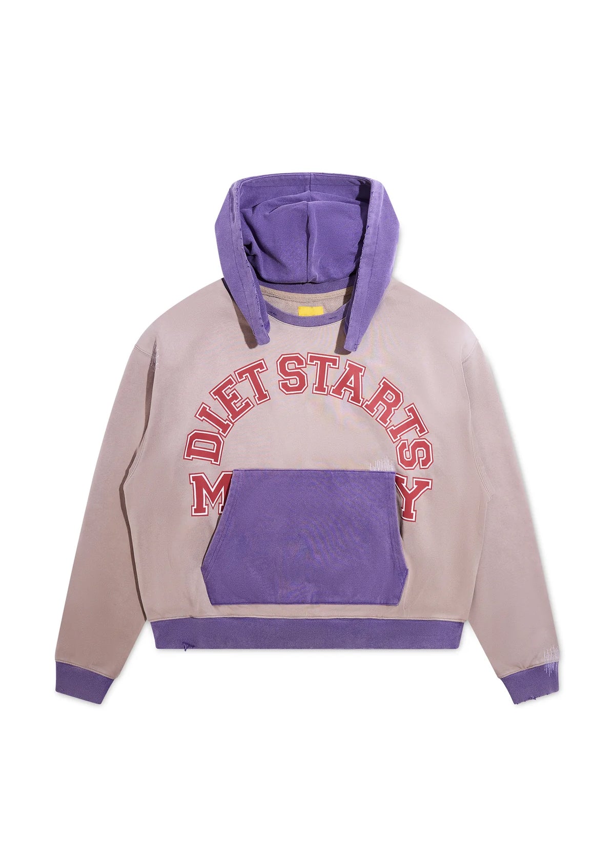 Diet Starts Monday Collegiate Overlap Hoodie Tan/Purple