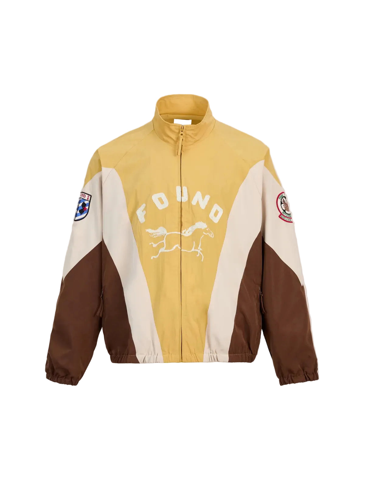 found Crestline Sport Zip Jacket gold brown cream