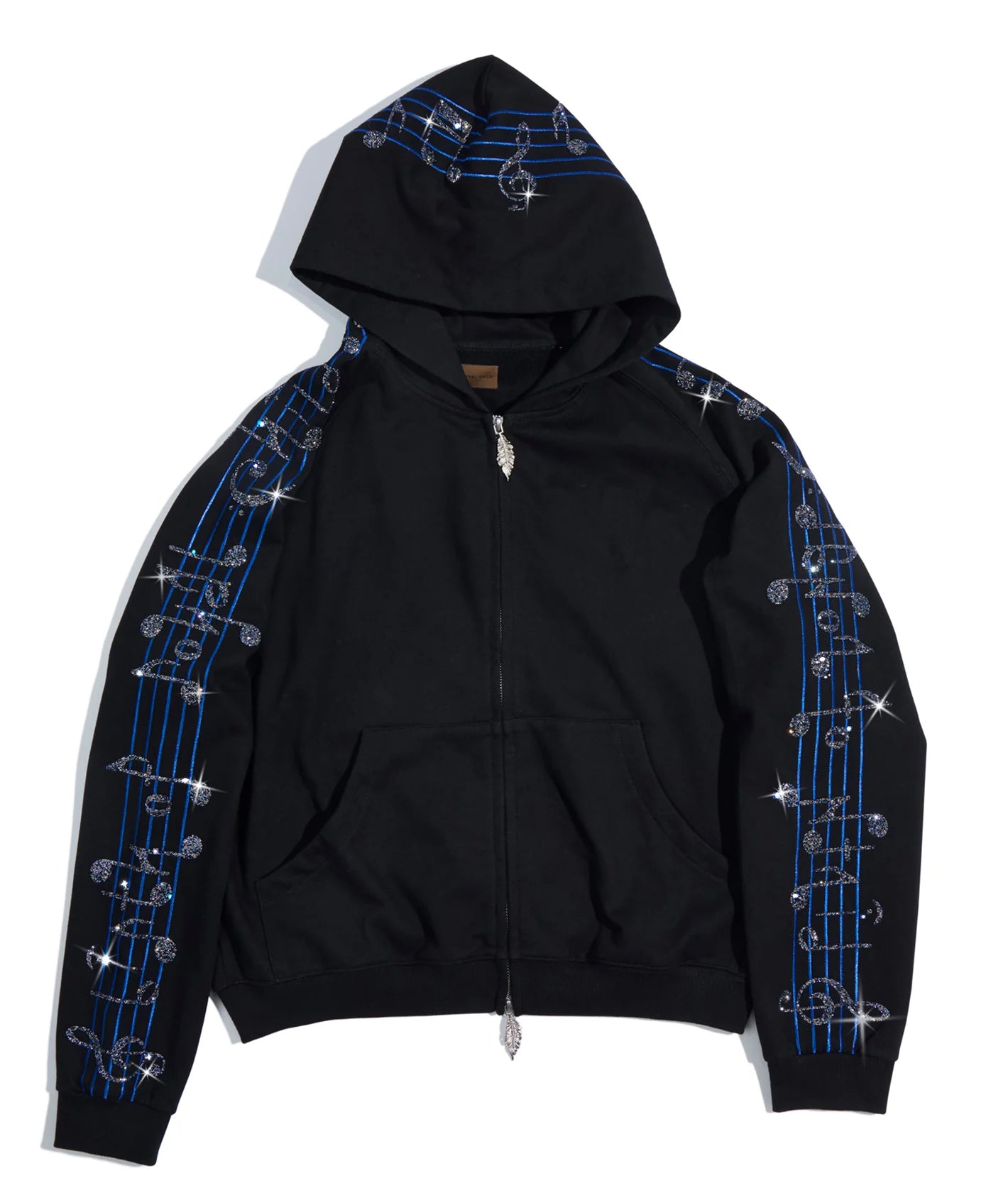 Birth Of A Royal Child Crystal Notes Raglan Hoodie Black