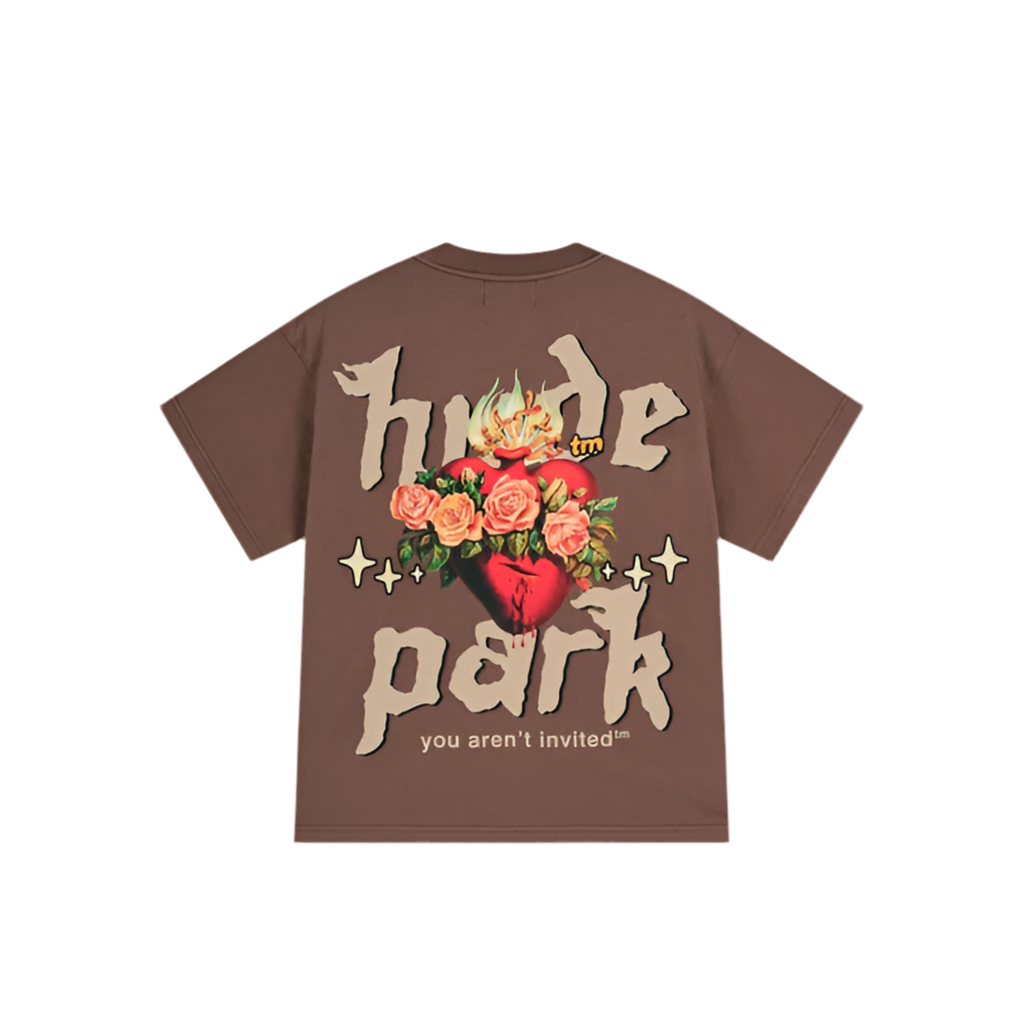 HYDEPARK SACRED HEARTS TEE BROWN