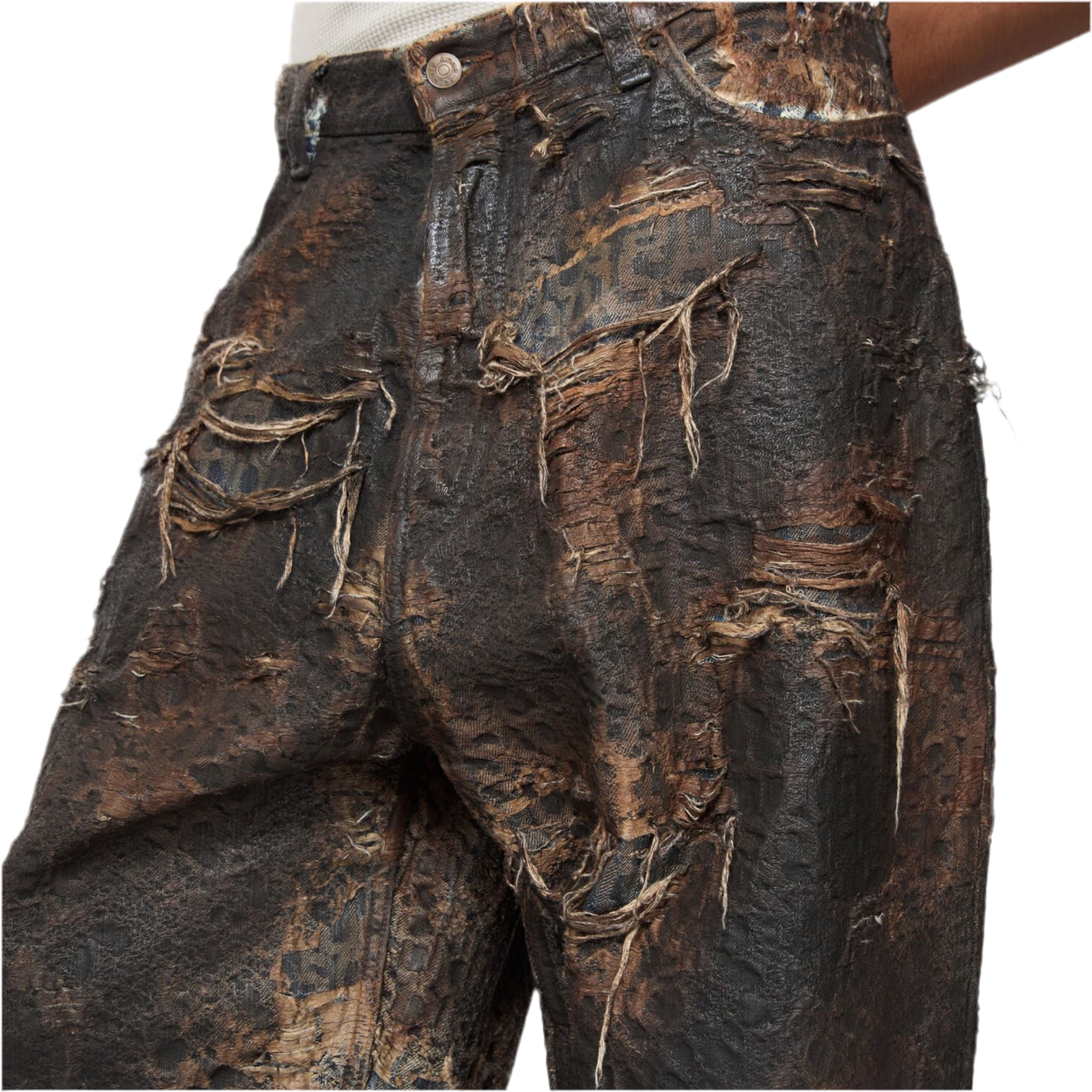 ACNE STUDIOS SUPER BAGGY FIT JEANS B00406 BROWN - 2023