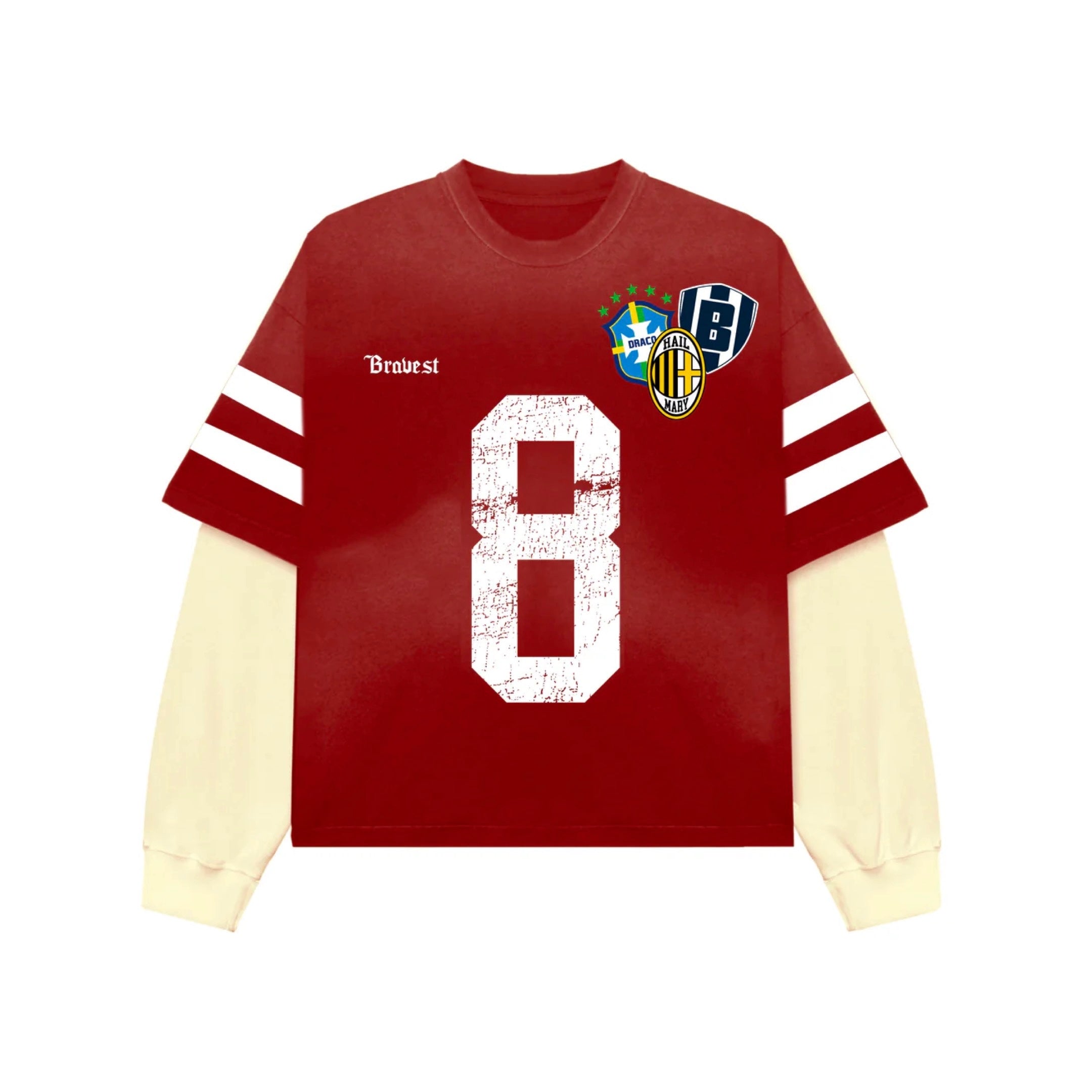 BRAVEST STUDIOS RED NUMBER 8 THERMAL TEE