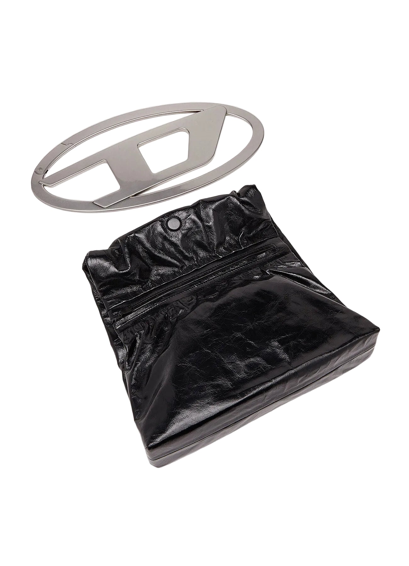 DIESEL BIG-D POUCH leather clutch with logo accent