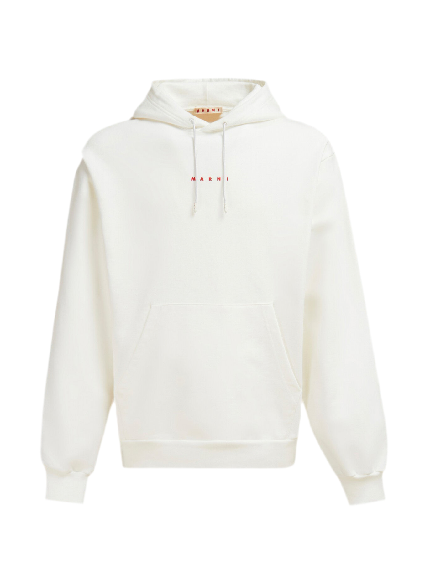 Marni White organic cotton hoodie with mini Marni print