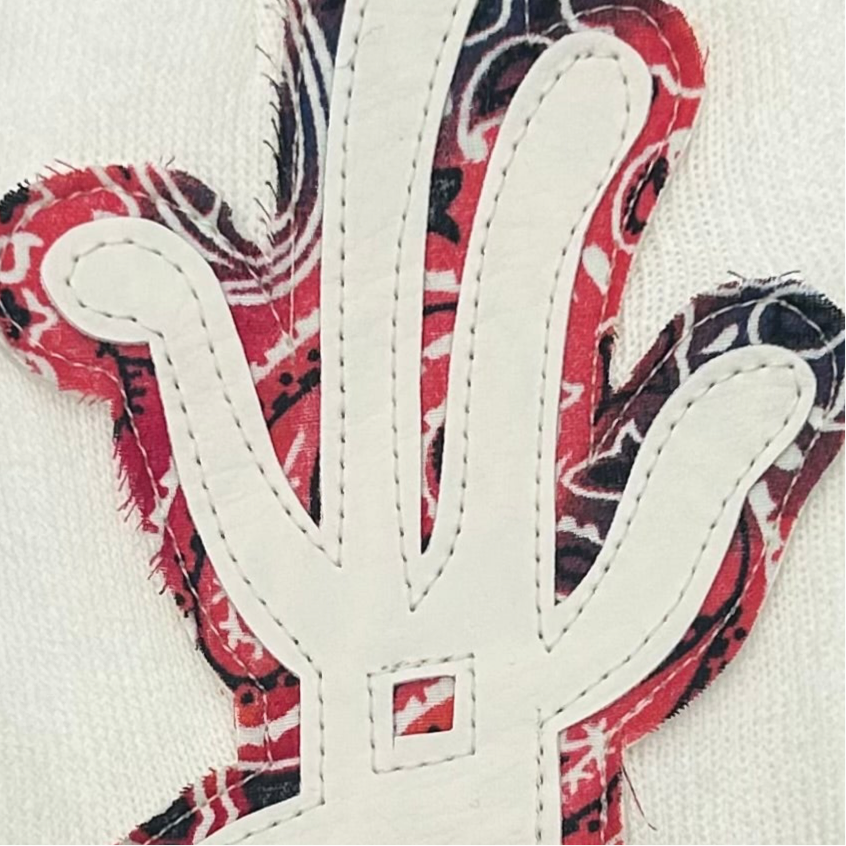 YKWYK RED WHITE & BLACK PAISLEY BEANIE