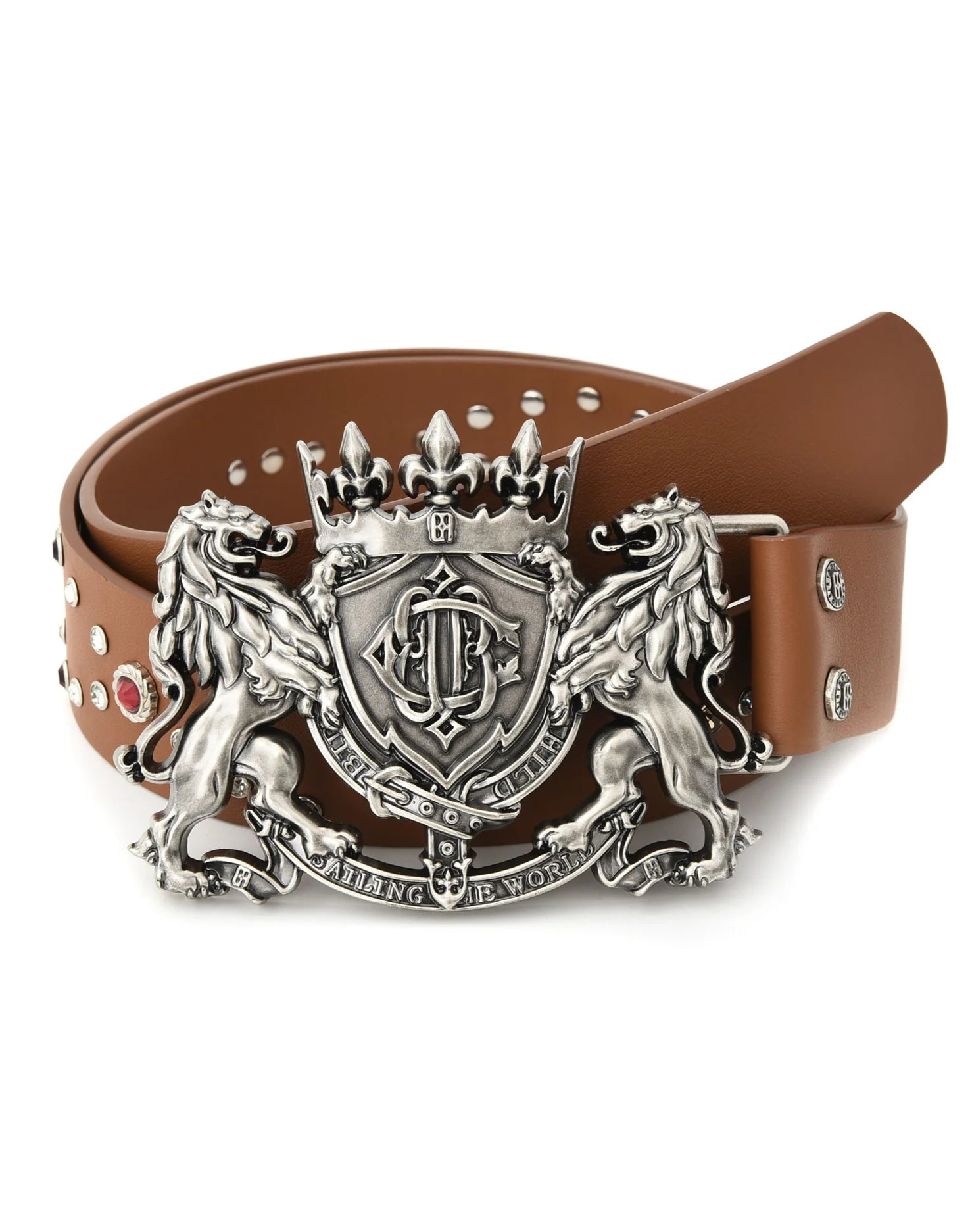 BIRTH OF ROYAL CHILD | Lion Medal Leather Belt IN BRN