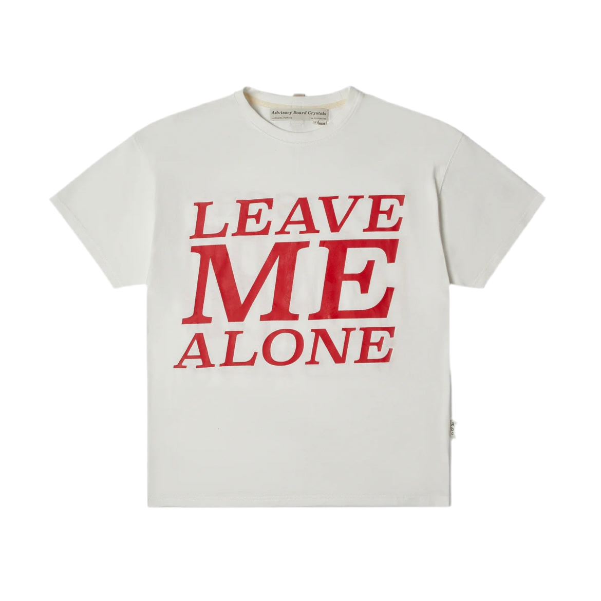 Abc. LEAVE ME ALONE SHORT SLEEVE TEE WHITE & RED