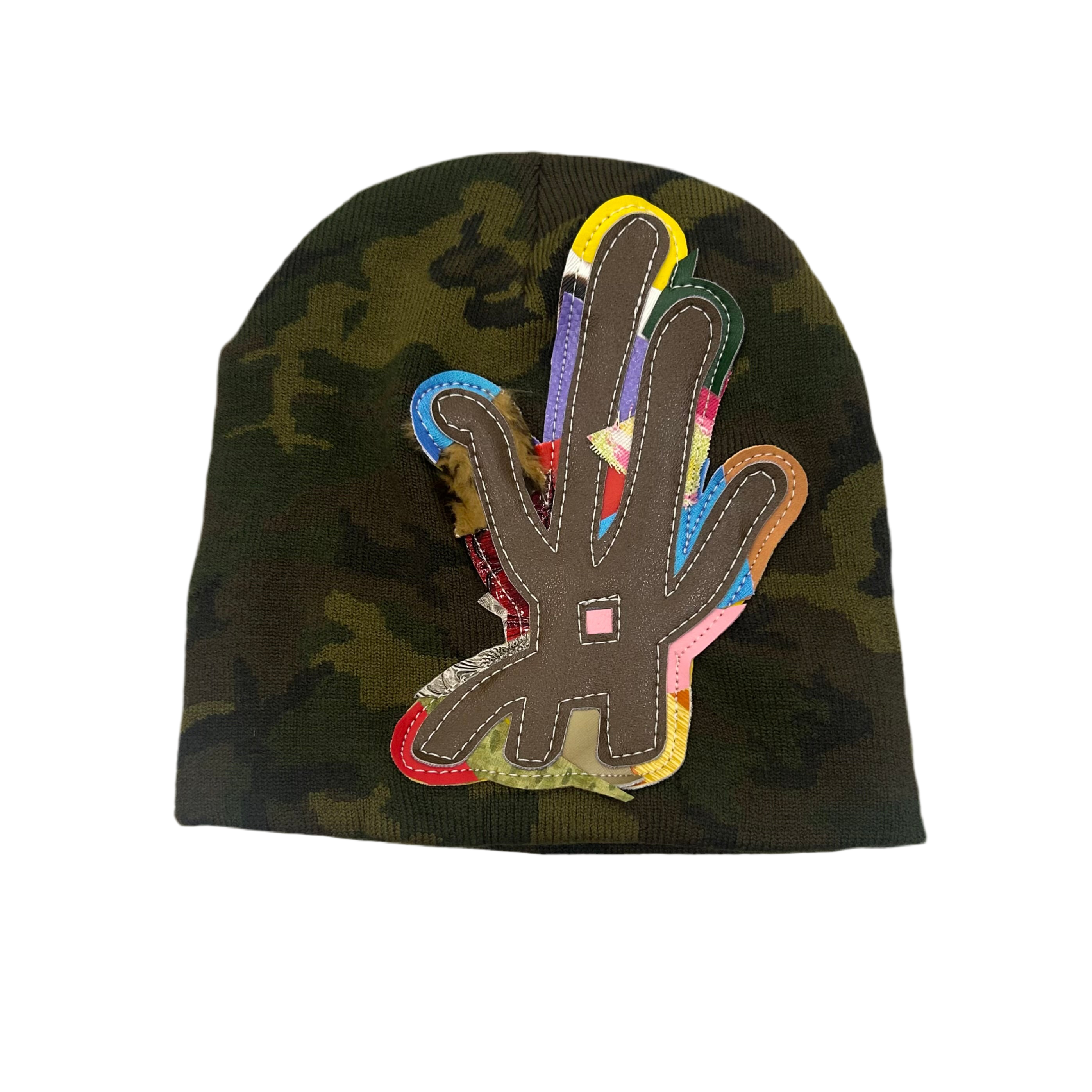 YKWYK CAMO & MULTI COLOR FUR BEANIE