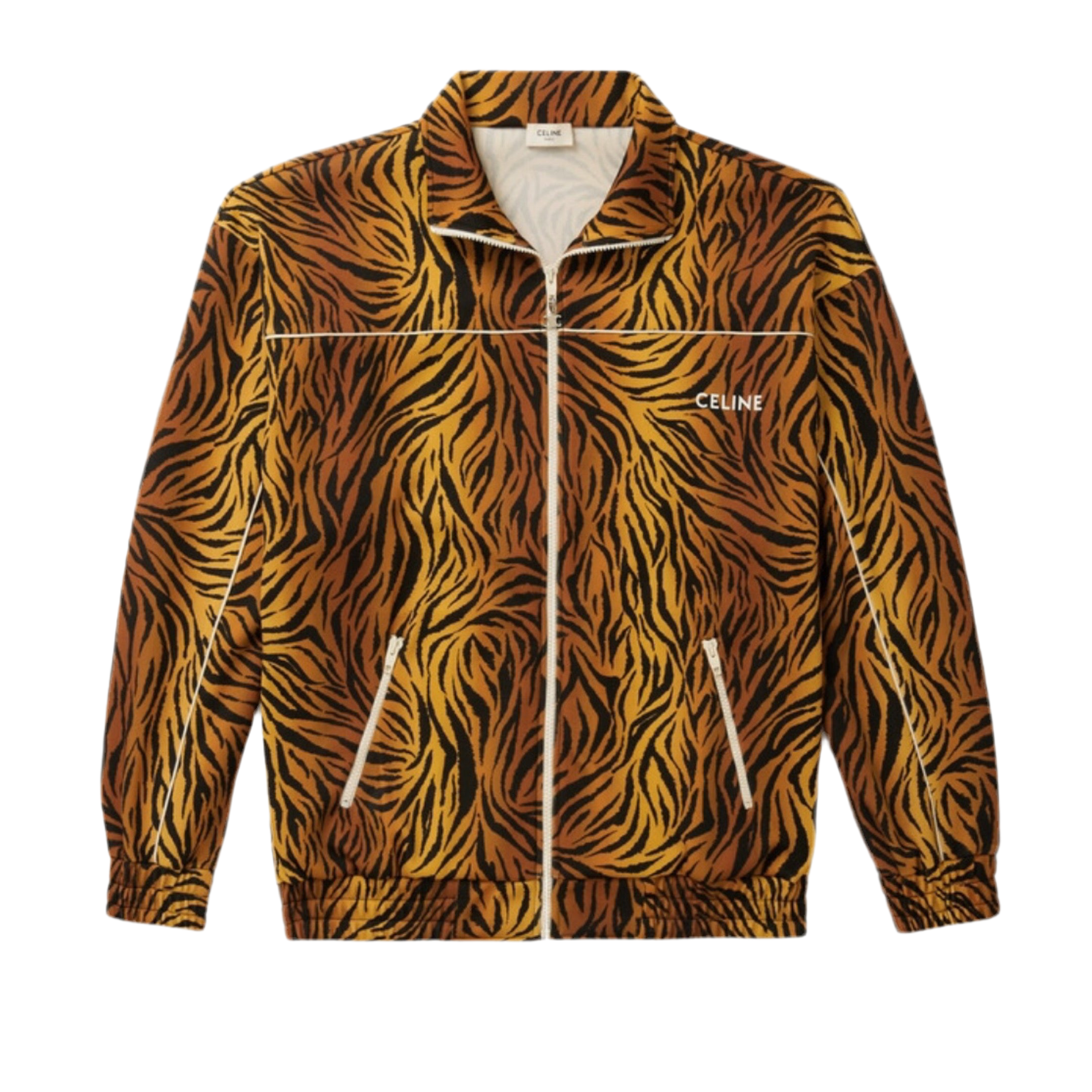 Celine Homme Tiger-Print Jersey Track Jacket