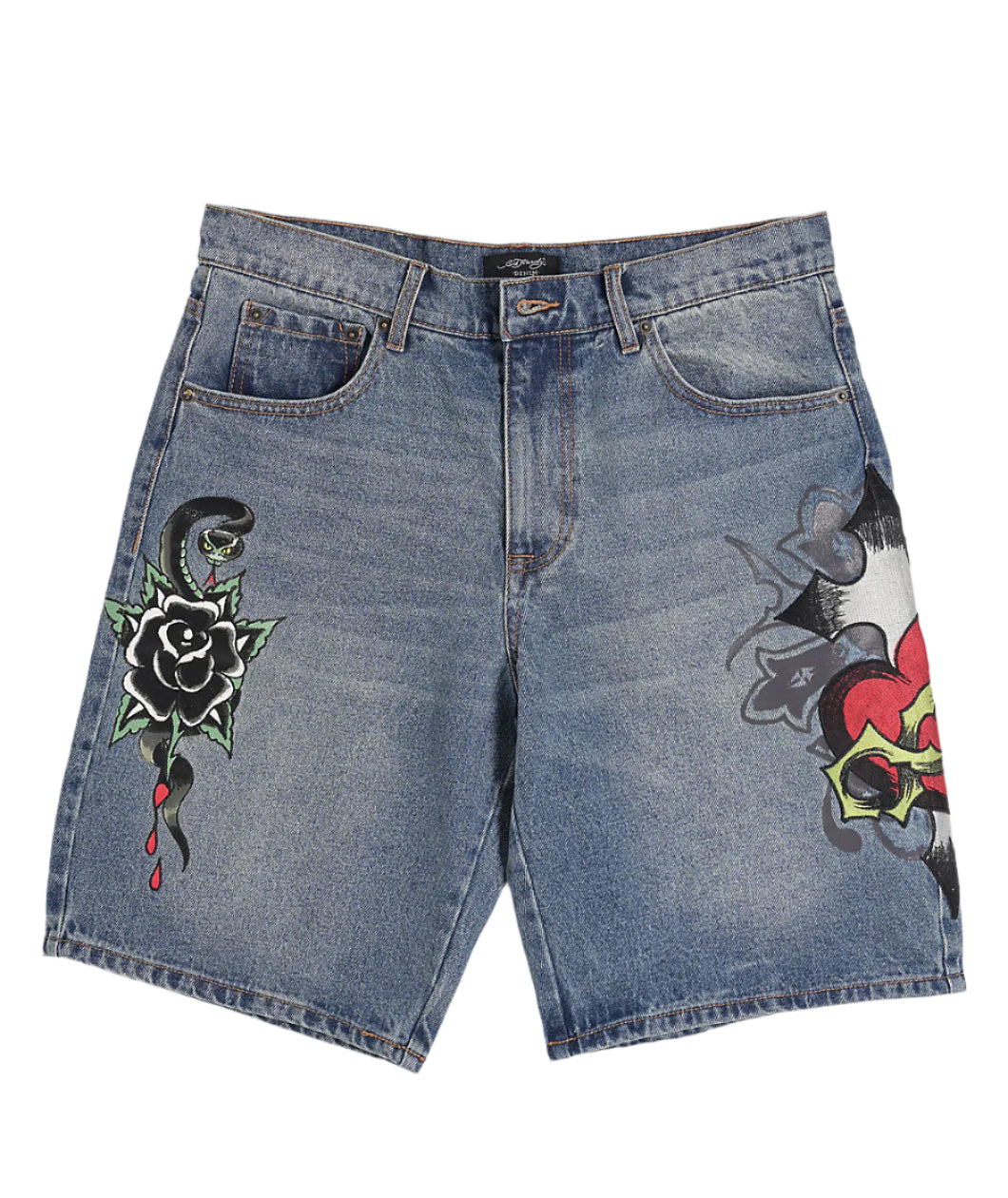 Ed Hardy Sacred Heart Light Vintage Blue Shorts
