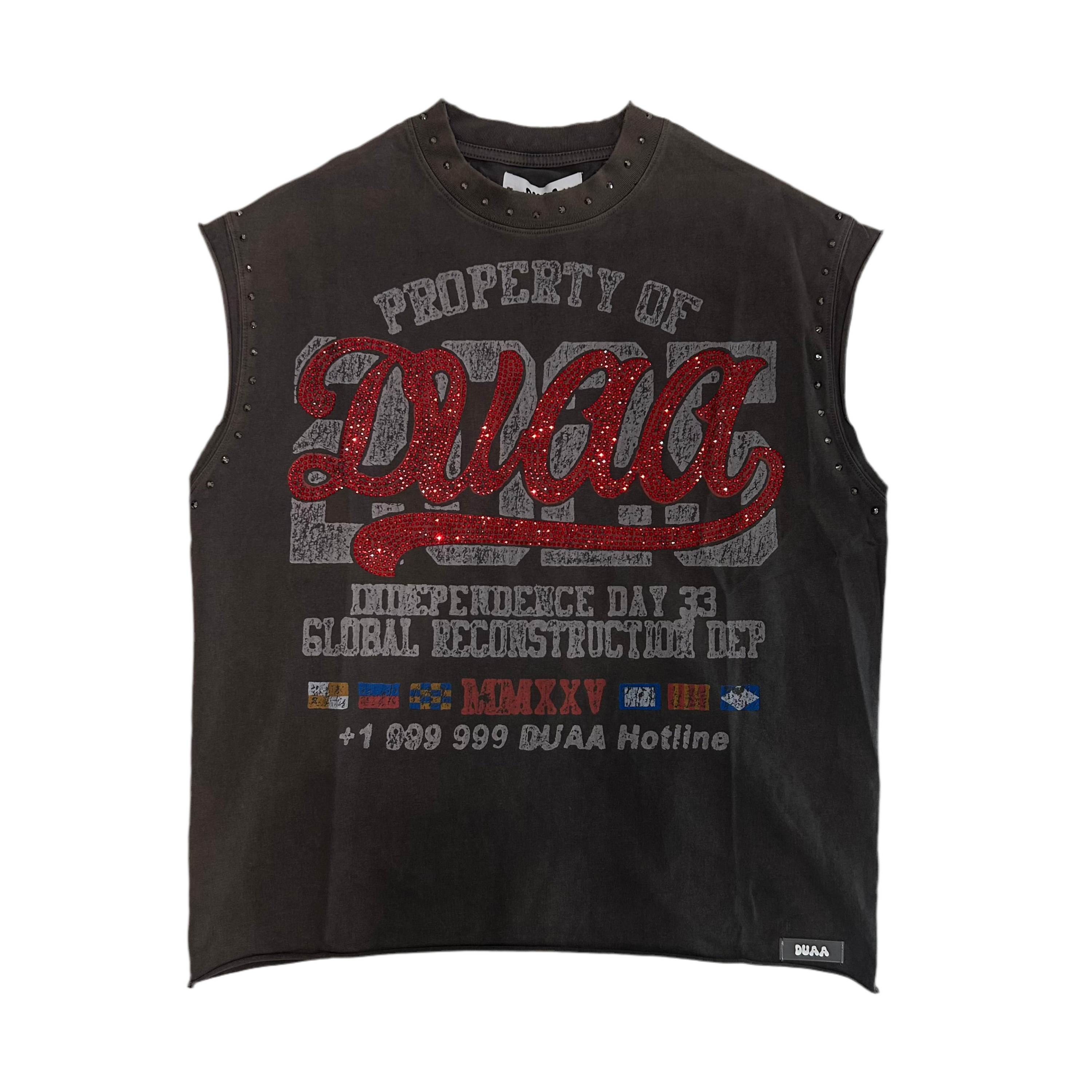 DUAA | SAILS CUT OFF GRY TEE SHIRT