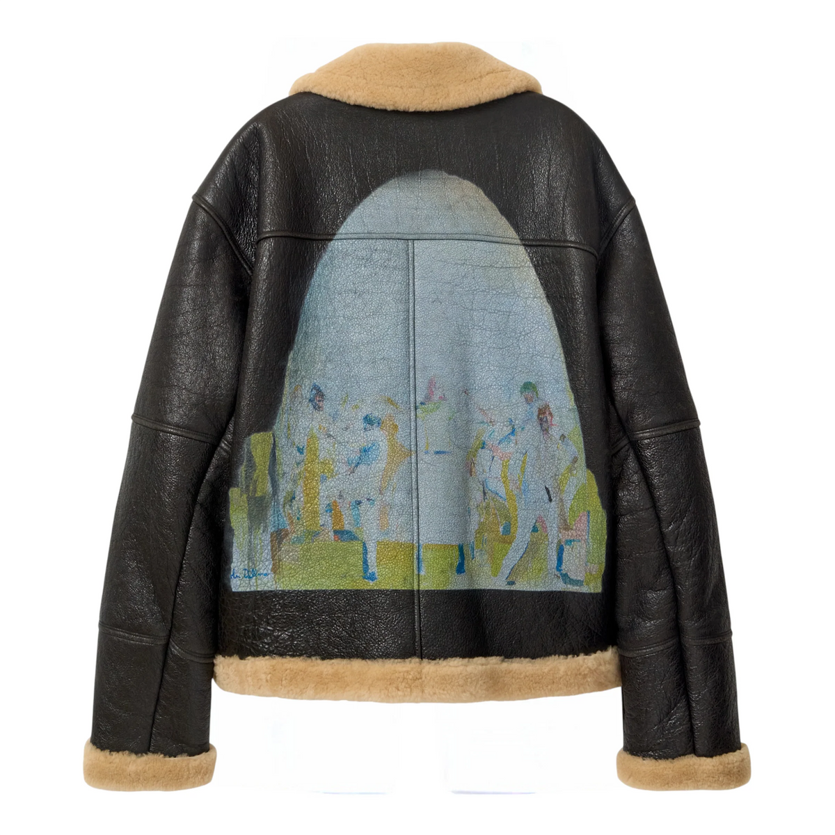 KID SUPER Distressed shearling Coat-Black