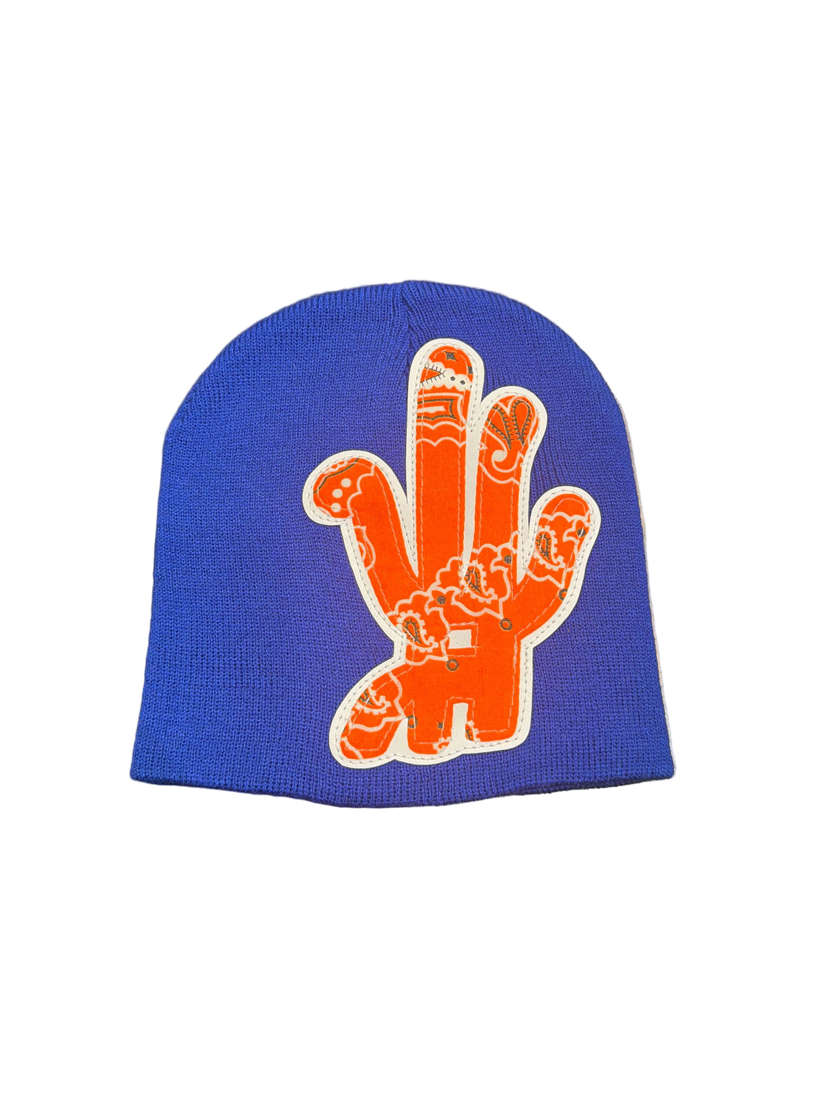 YKWYK Blue Paisley patch Beanie