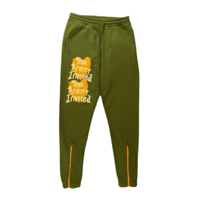 HYDEPARK ZIP FLARE JOGGER OLIVE GREEN