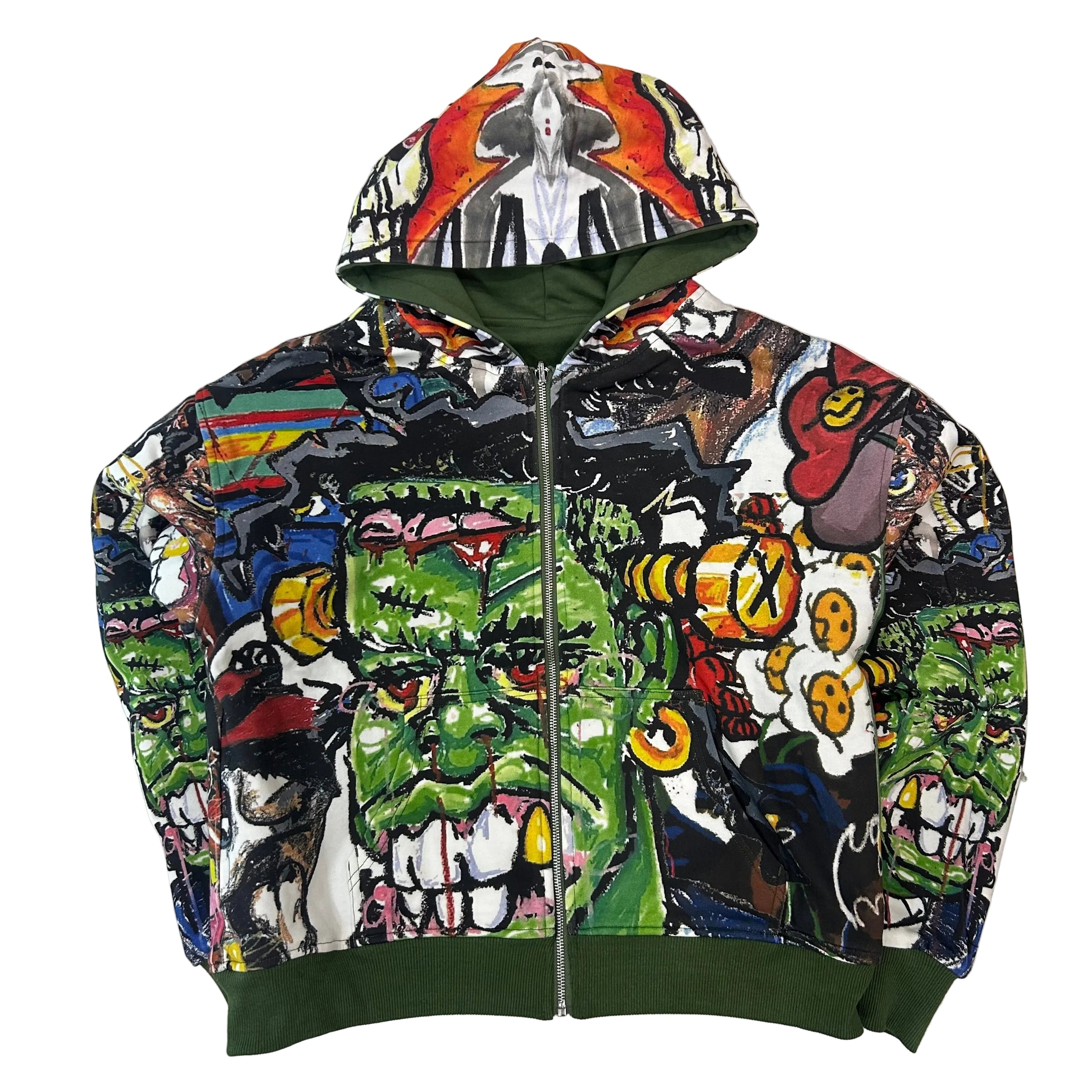 PLUS ONE PLUS VAMEEE REVERSIBLE HOODIE IN GREEN