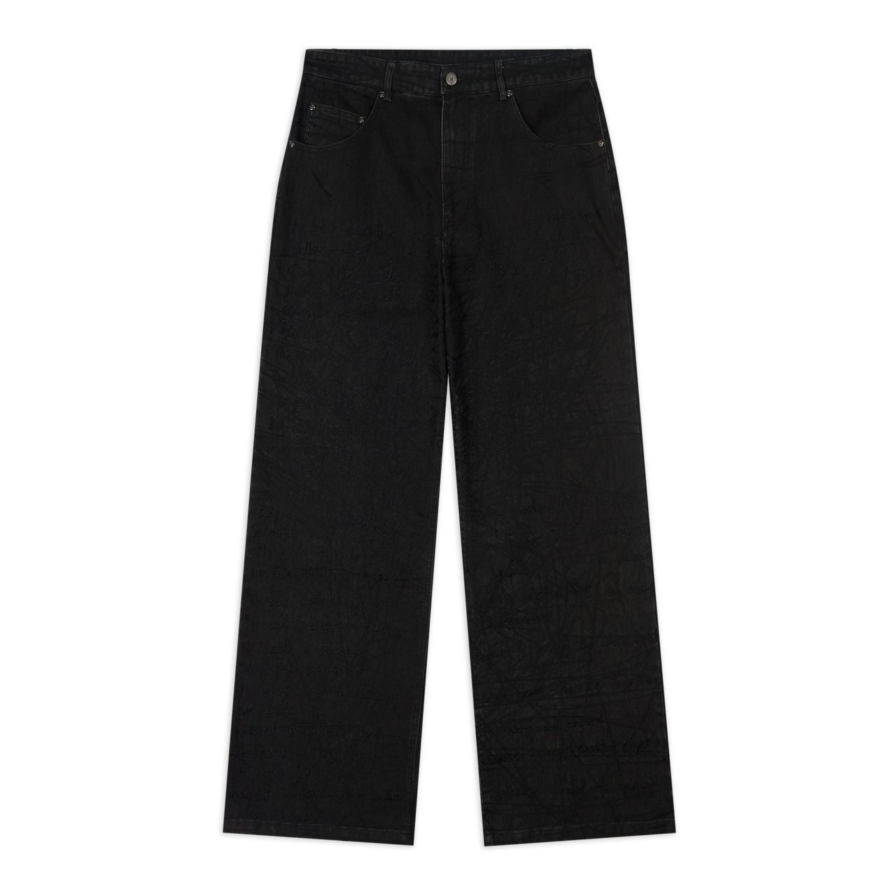 KID SUPER Manuscript Embroidered jeans BLACK