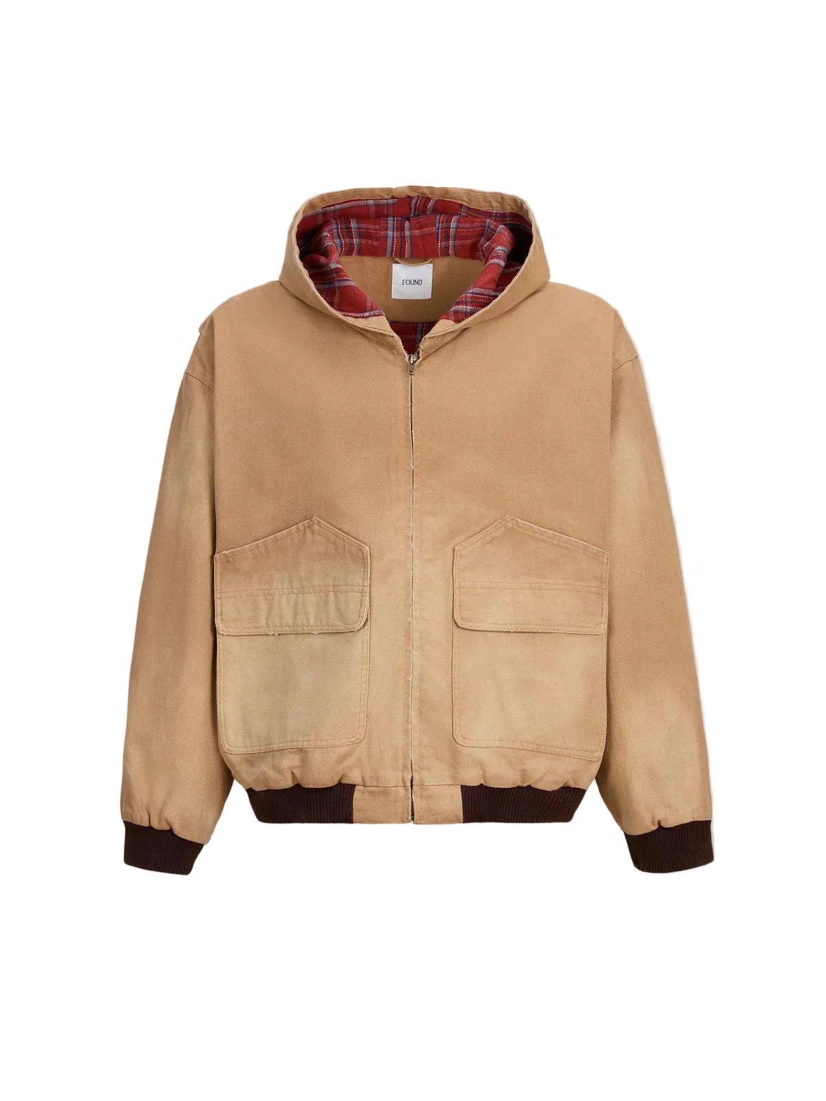 FOUND Faded Canvas Work Hoodie Sand