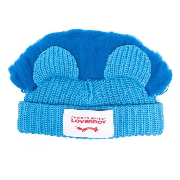 CHARLES JEFFREY LOVERBOY CHUNKY LION BEANIE BLUE
