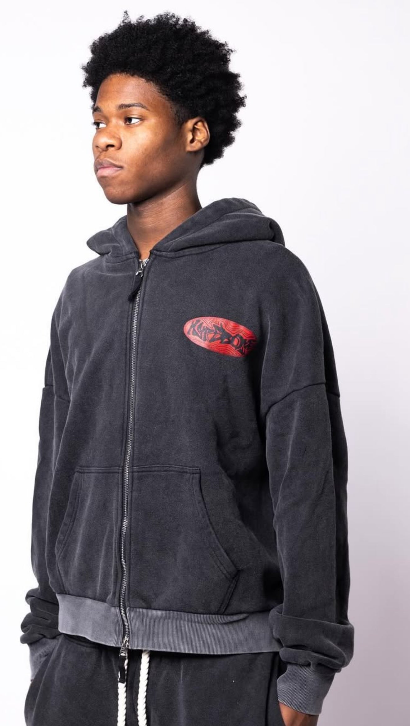HYPEBOYS WAVE WASHED HOODIE ( BLACK )