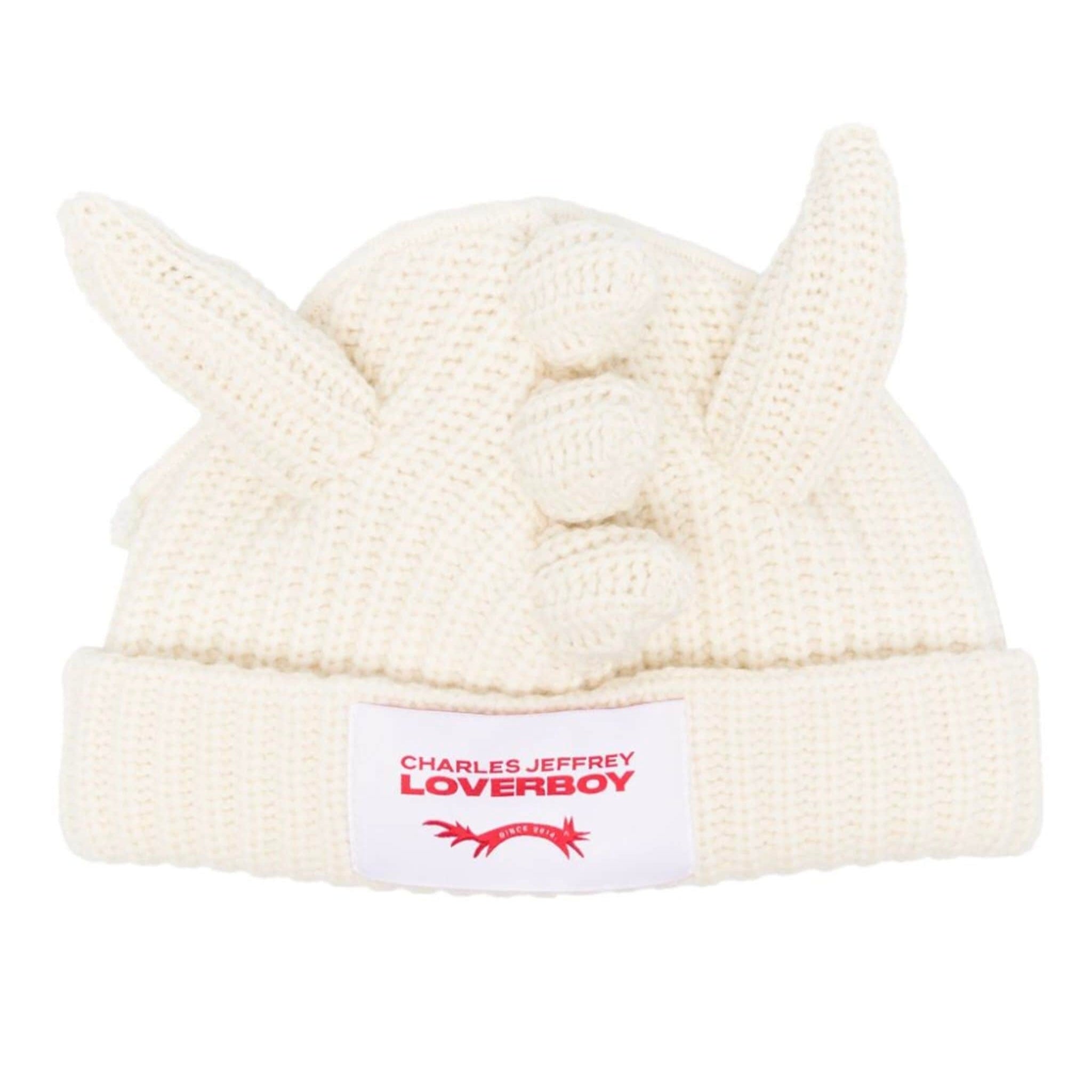 CHARLES JEFFREY LOVERBOY CHUNKY DRAGON BEANIE CREAM