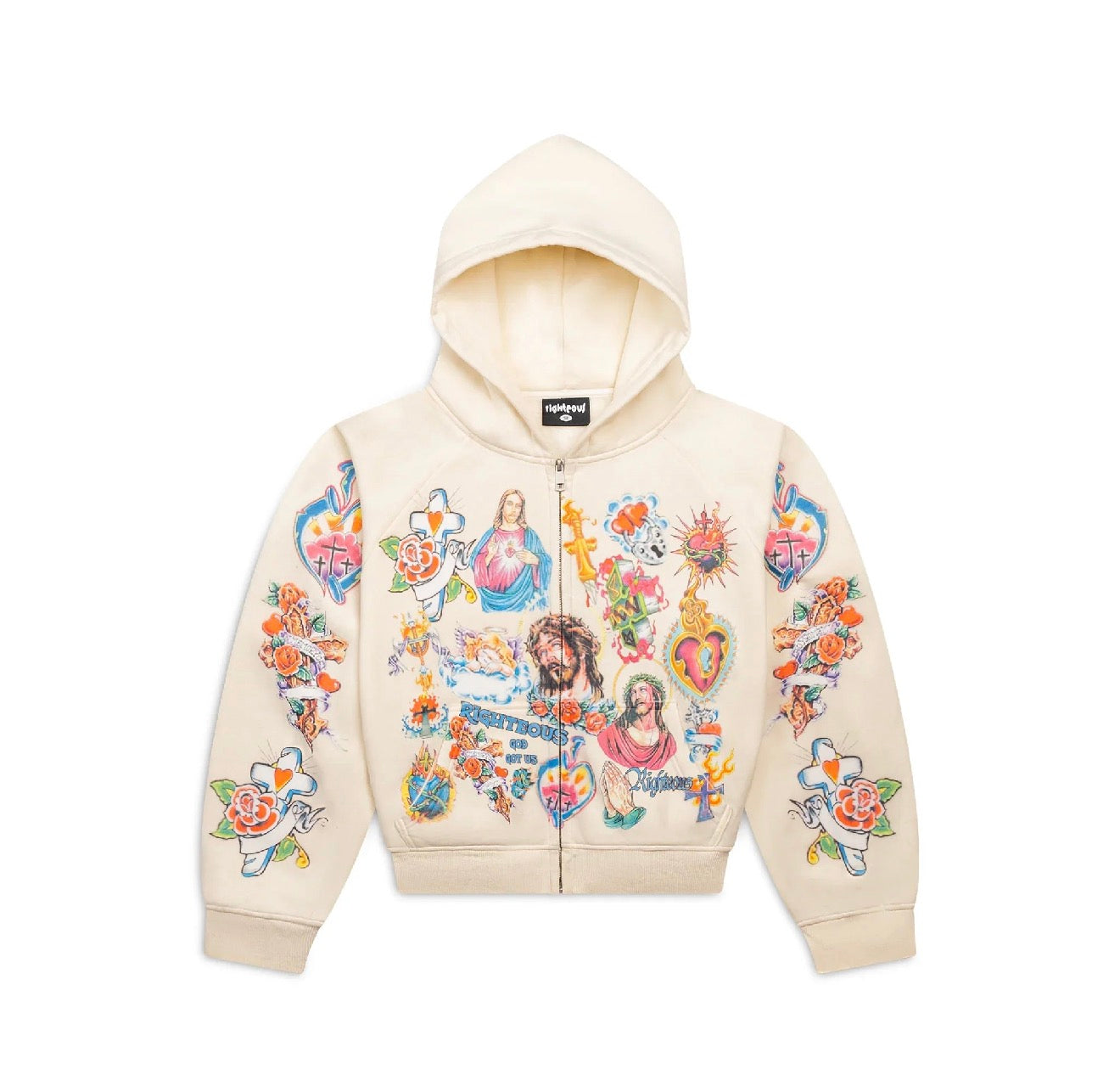 We Are Righteous "Risen King" Cropped Zip Butter Yellow