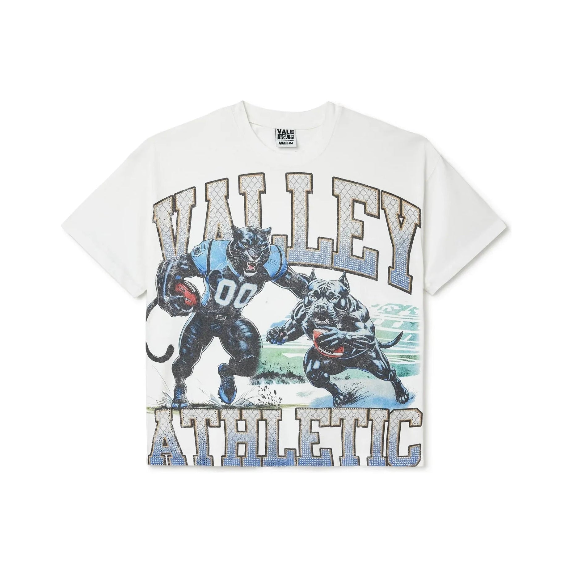 VALE FOREVER WHITE BLUE BLING TEE