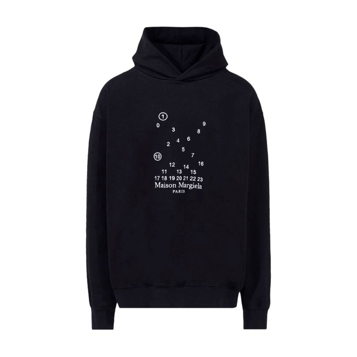 MAISON MARGIELA LOGO HOODED SWEATSHIRT BLACK