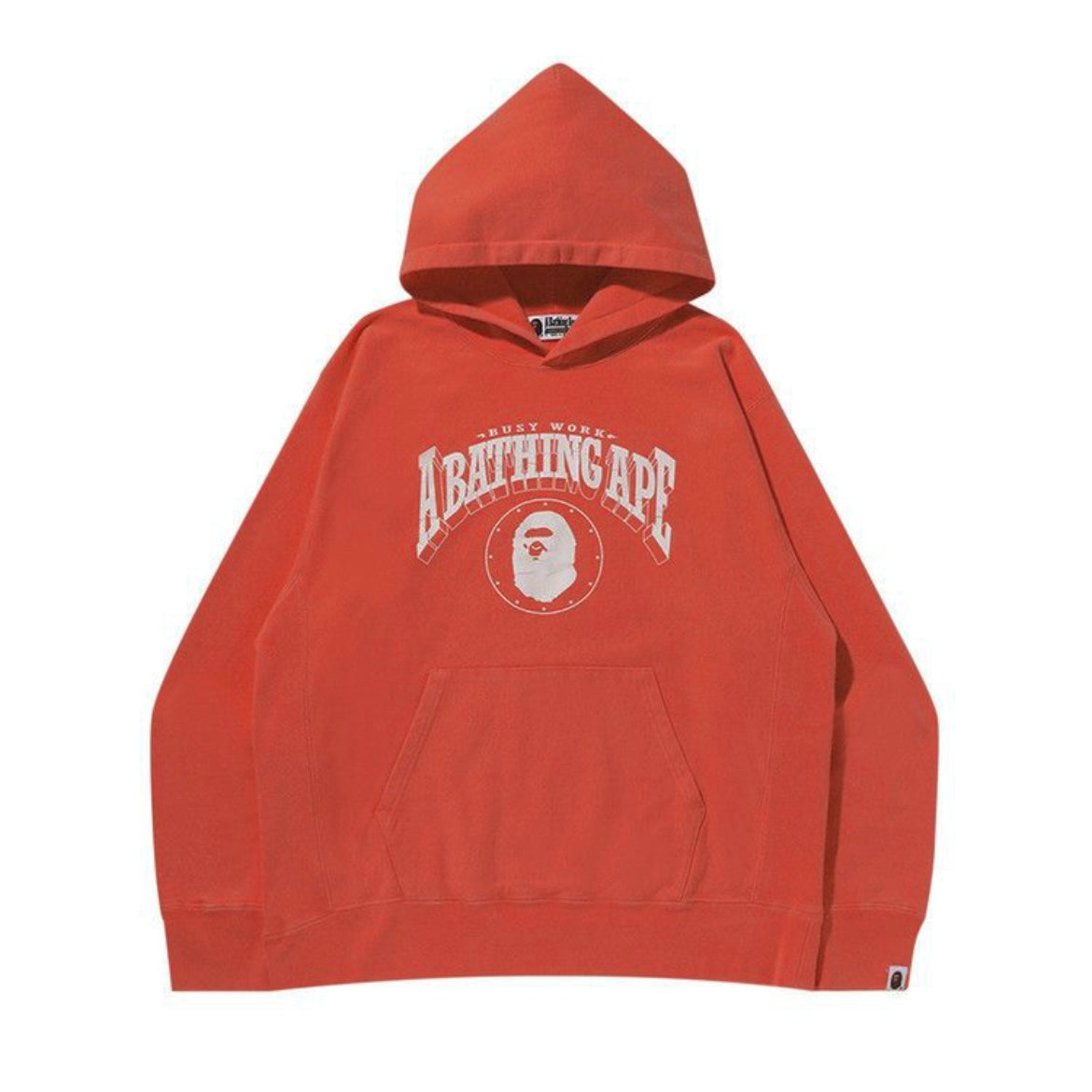 BAPE WASHED RELAXED FIT HOODIE ORANGE