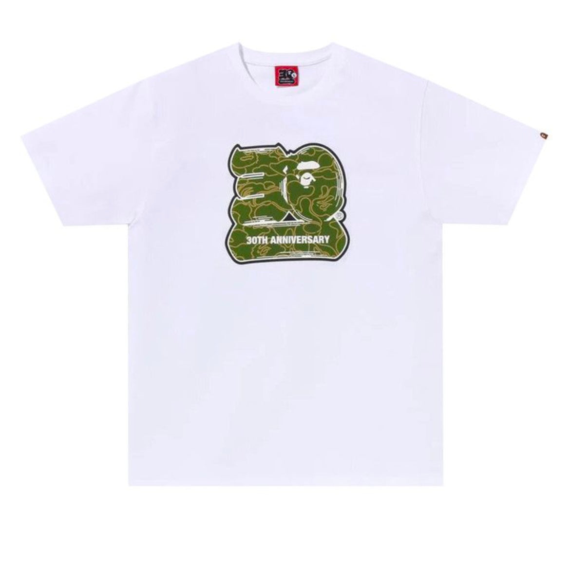 BAPE 30TH ANNIVERSARY TEE #2 WHITE GREEN
