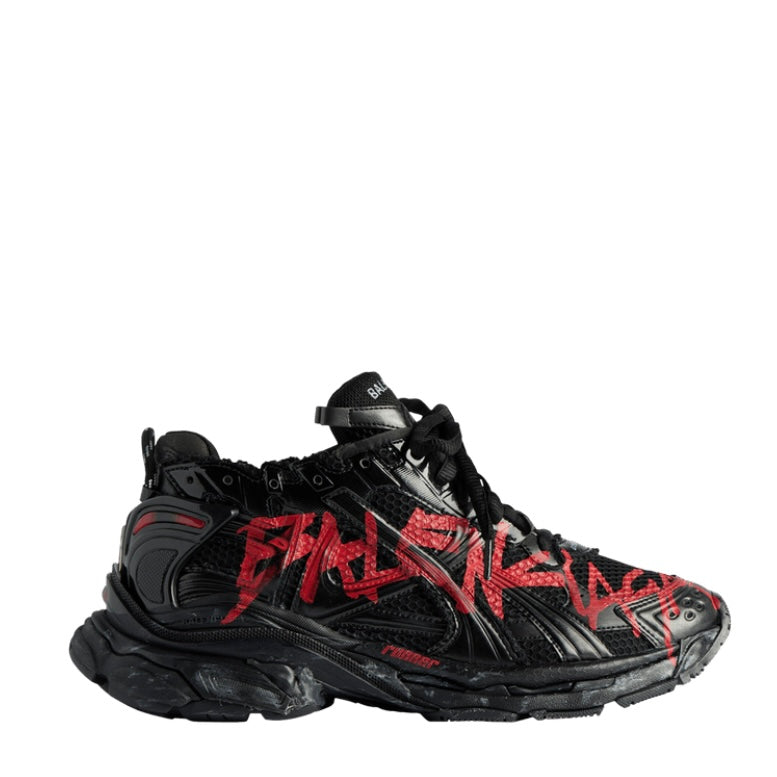 BALENCIAGA RUNNER SNEAKER GRAFFITI BLACK RED