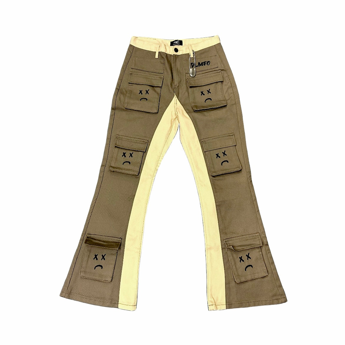 DON’T LET MOM FIND OUT BROWN/CREME CARGO JEANS