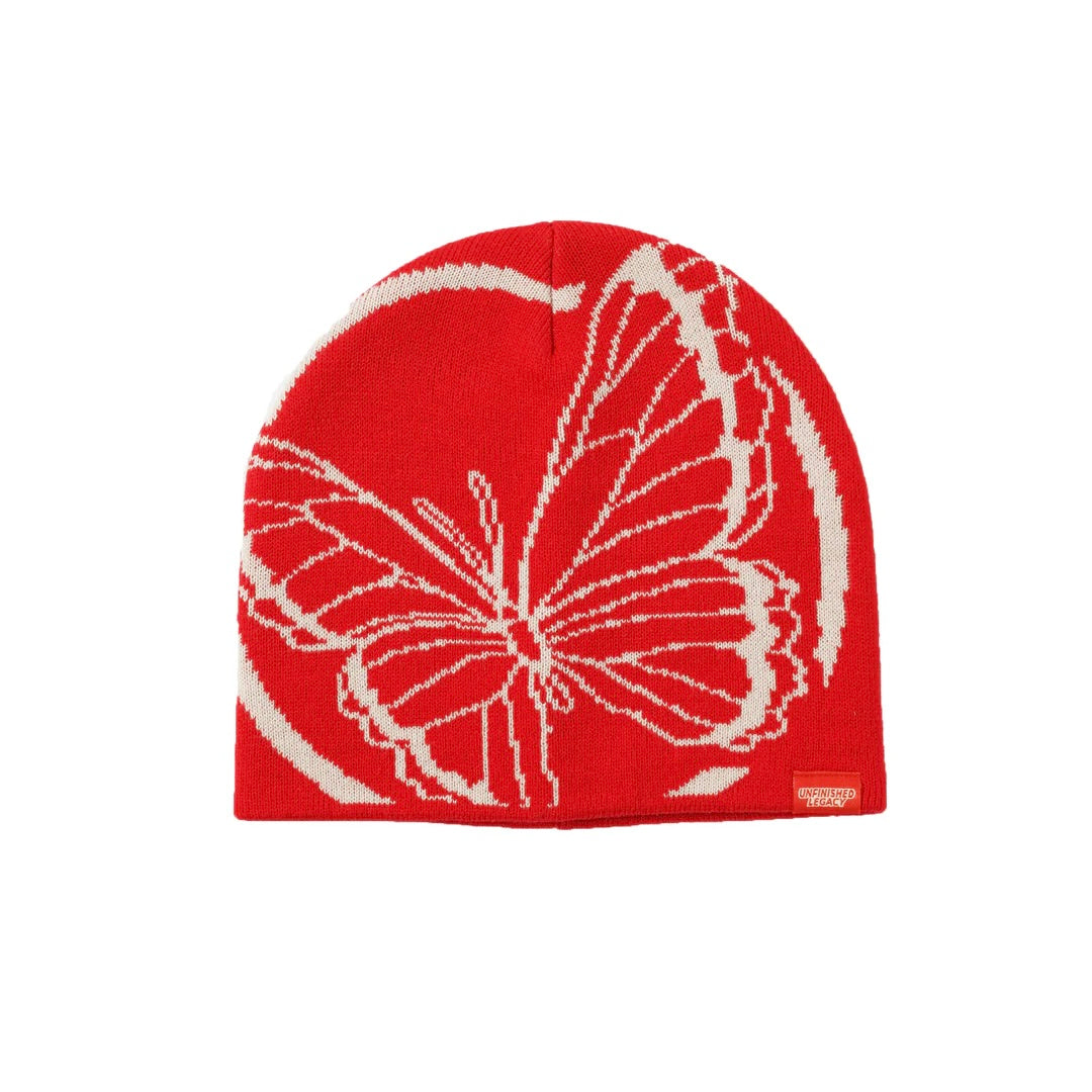 UNFINISHED LEGACY MONOGRAM RED SKULLY BEANIE