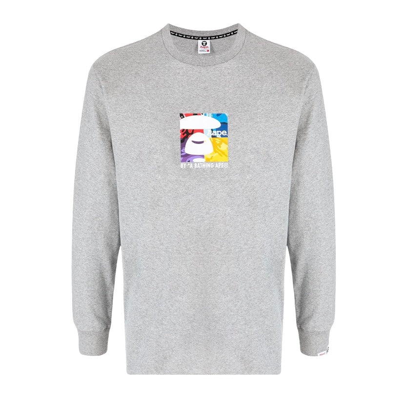 AAPE LOGO PRINT LONG SLEEVE GREY