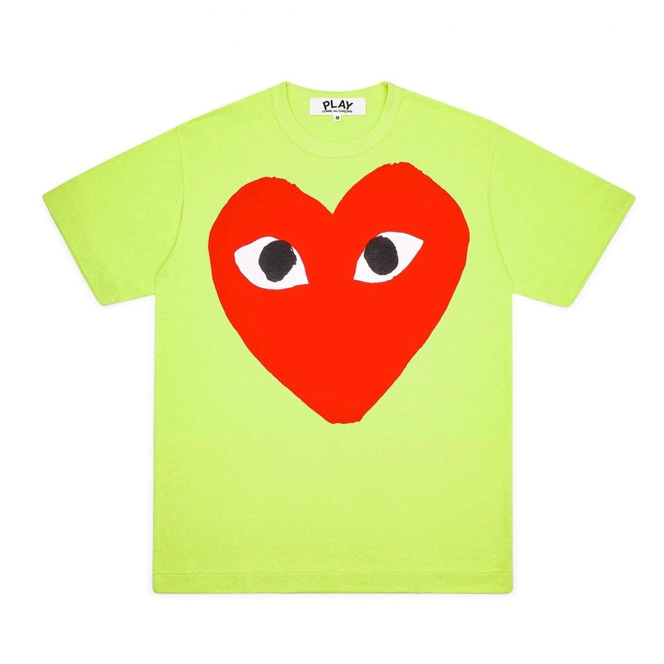 COMME DES GARÇONS PLAY BIG RED HEART OVERSIZED PASTELLE GREEN T-SHIRT