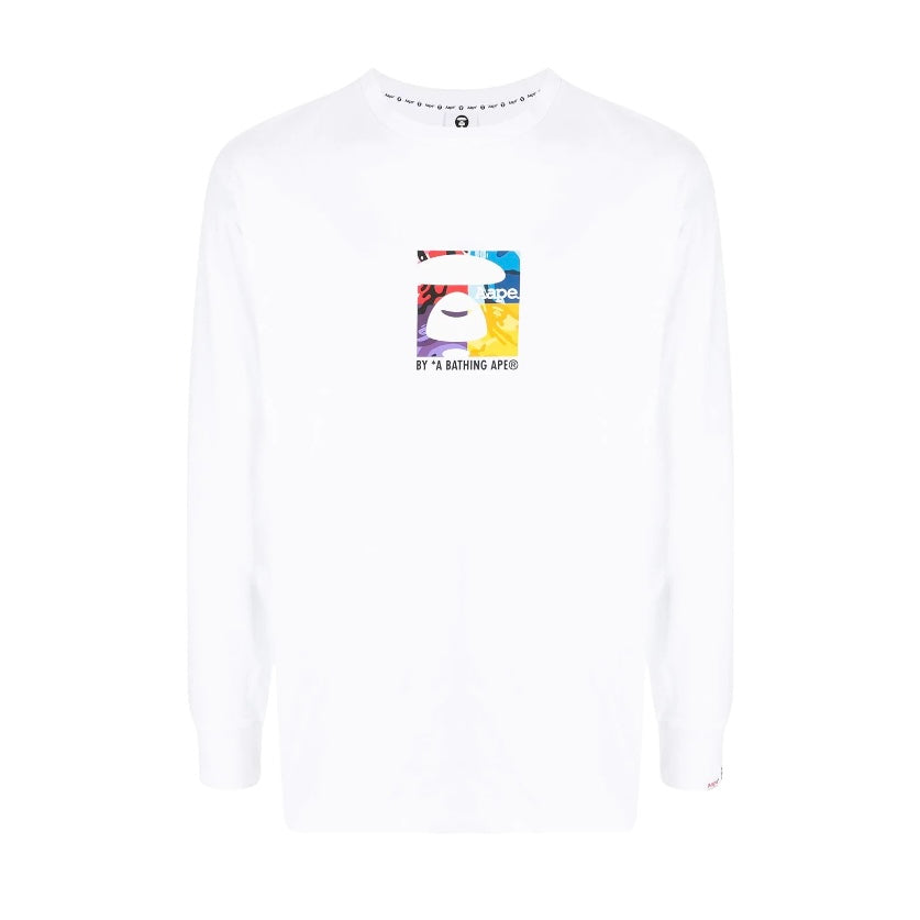 AAPE LOGO PRINT LONG SLEEVE WHITE