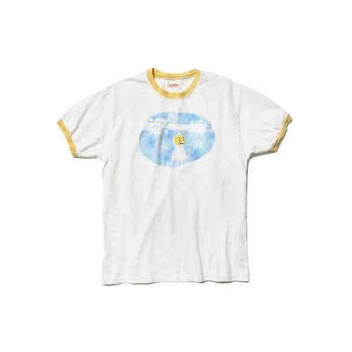 KAPITAL IDG Tenjiku Crew Tee Teruteru Woodstock pt T-shirt White 1PC Cotton