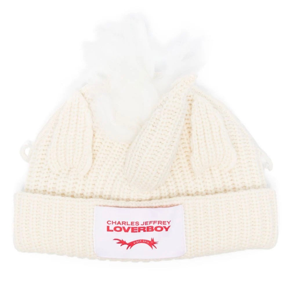 CHARLES JEFFREY LOVERBOY CHUNKY UNICORN BEANIE CREAM