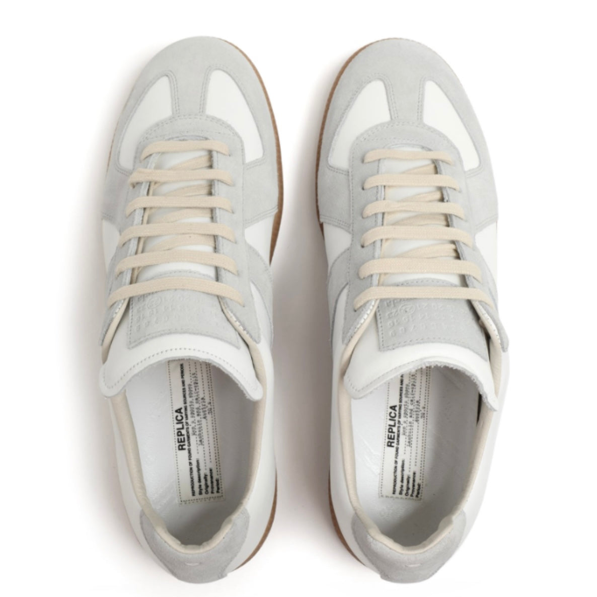 MAISON MARGIELA Replica White and Grey with Brown Gum Sneakers