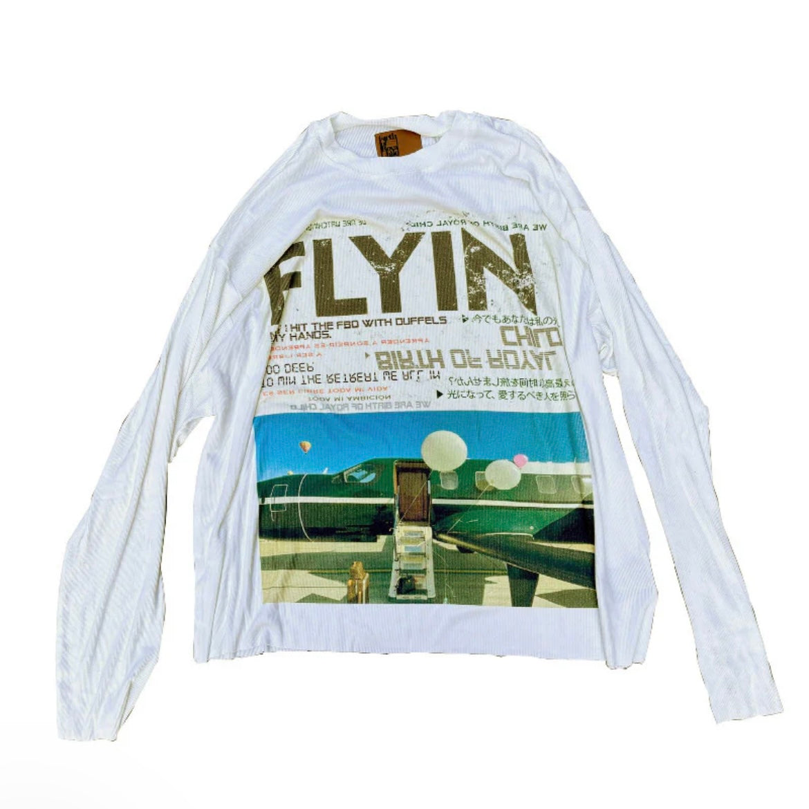 BIRTH OF ROYAL CHILD Private Jet Print Long-Sleeve Tshirt