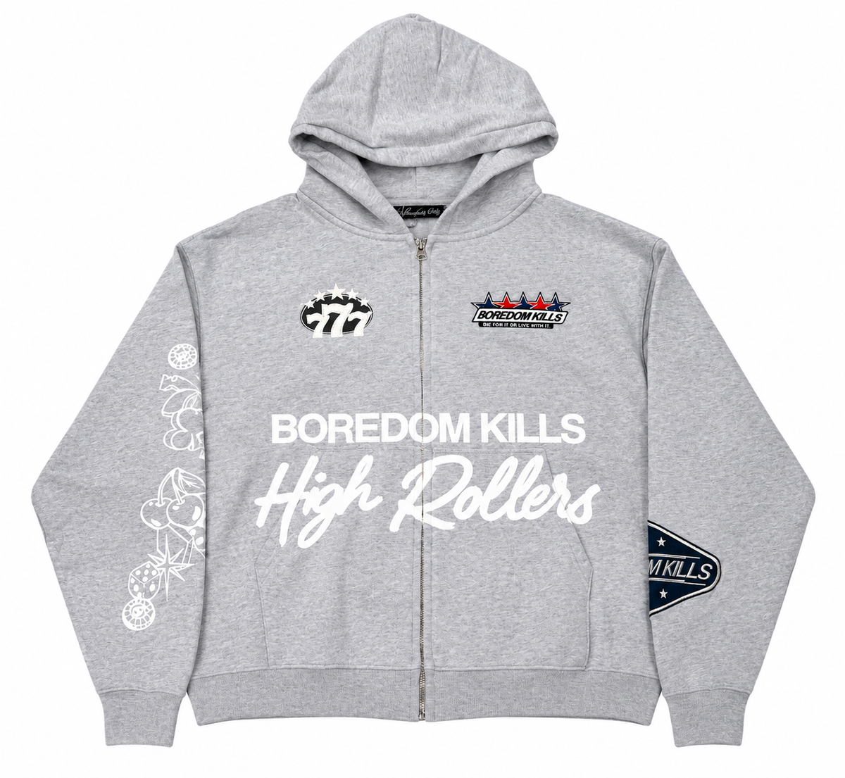 BOREDOM KILLS Hi-Roller Zip up Grey