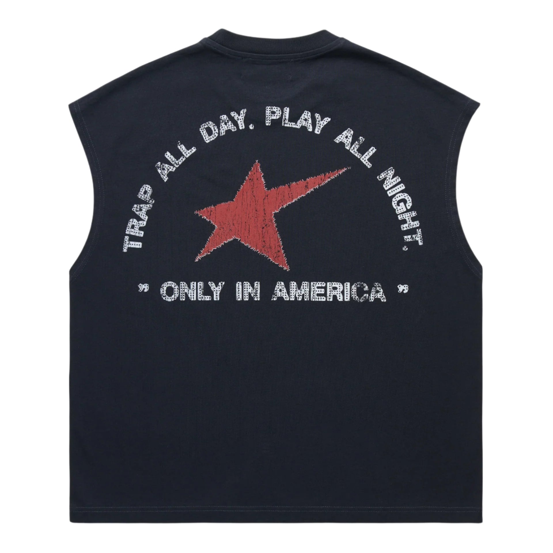 HOMME + FEMME Trap Star Cutoff Tee Black