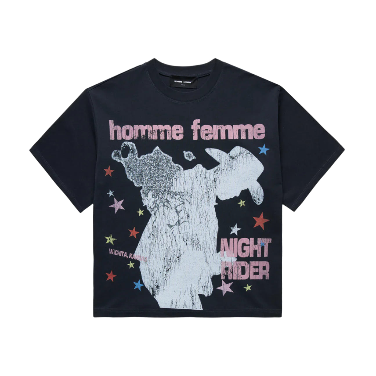 HOMME + FEMME Night Rider Cropped Tee Black